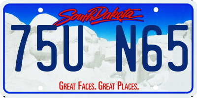 SD license plate 75UN65