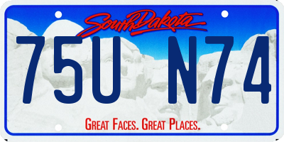 SD license plate 75UN74