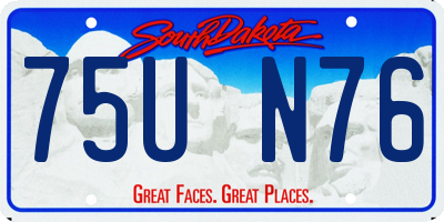 SD license plate 75UN76