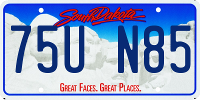 SD license plate 75UN85