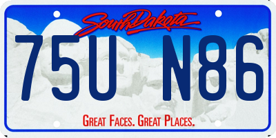 SD license plate 75UN86