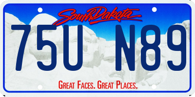 SD license plate 75UN89