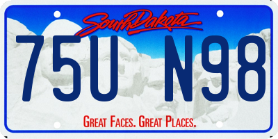 SD license plate 75UN98