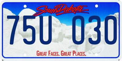 SD license plate 75UO30