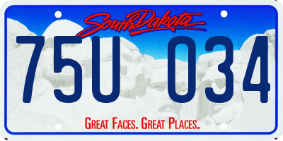SD license plate 75UO34