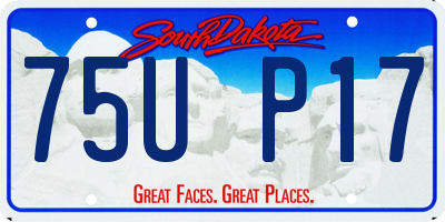 SD license plate 75UP17