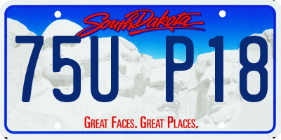 SD license plate 75UP18