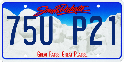 SD license plate 75UP21