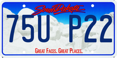 SD license plate 75UP22
