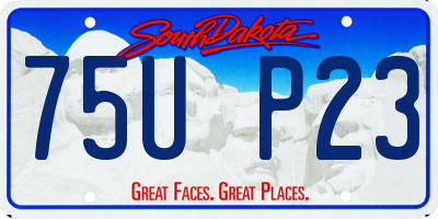 SD license plate 75UP23