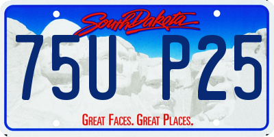 SD license plate 75UP25
