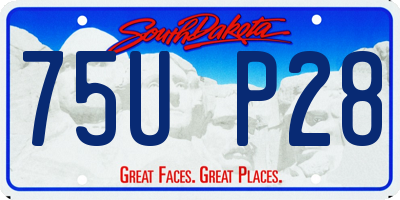 SD license plate 75UP28