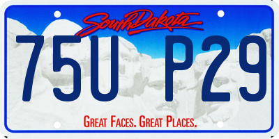 SD license plate 75UP29