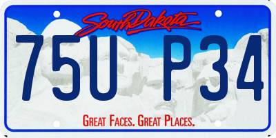 SD license plate 75UP34