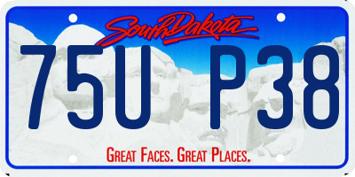 SD license plate 75UP38