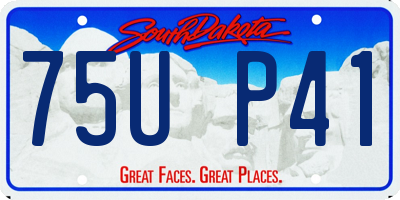 SD license plate 75UP41