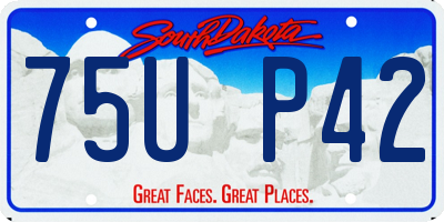SD license plate 75UP42