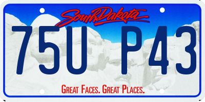 SD license plate 75UP43