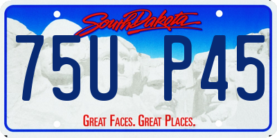 SD license plate 75UP45
