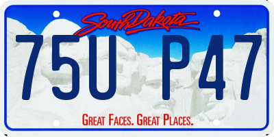 SD license plate 75UP47