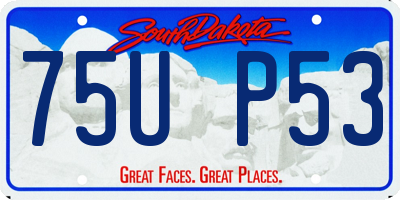 SD license plate 75UP53