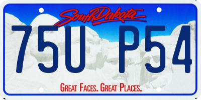 SD license plate 75UP54