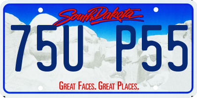 SD license plate 75UP55