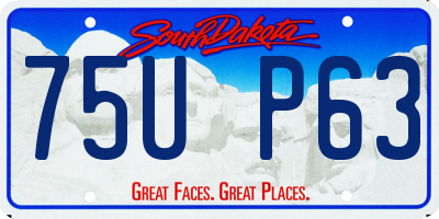 SD license plate 75UP63