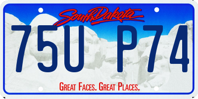 SD license plate 75UP74