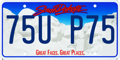 SD license plate 75UP75