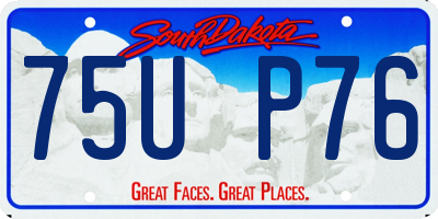 SD license plate 75UP76