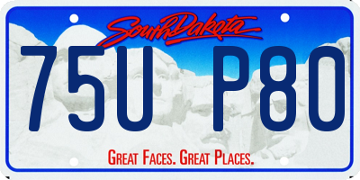 SD license plate 75UP80