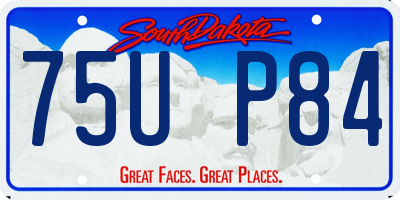SD license plate 75UP84