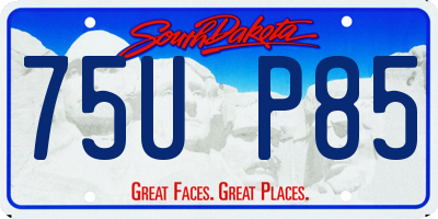 SD license plate 75UP85
