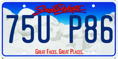 SD license plate 75UP86