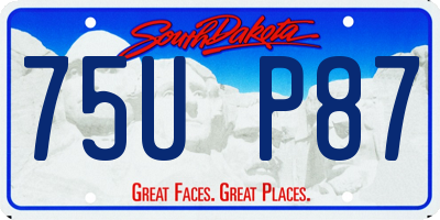 SD license plate 75UP87