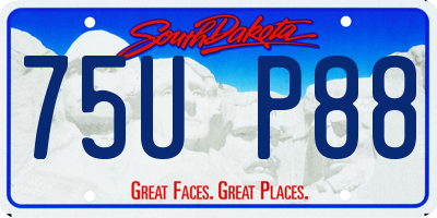 SD license plate 75UP88