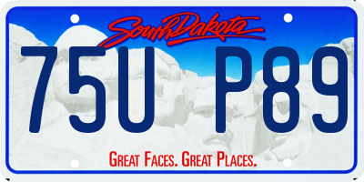 SD license plate 75UP89