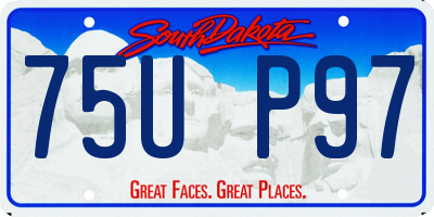 SD license plate 75UP97