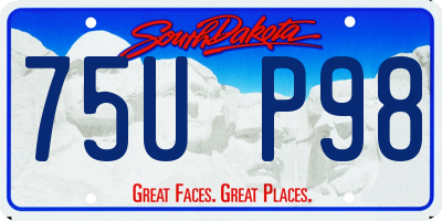 SD license plate 75UP98