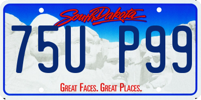 SD license plate 75UP99