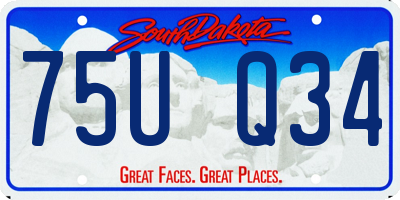 SD license plate 75UQ34