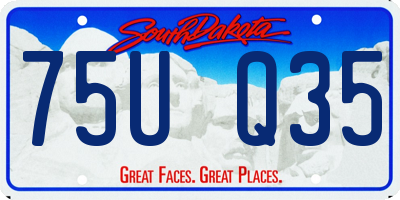SD license plate 75UQ35