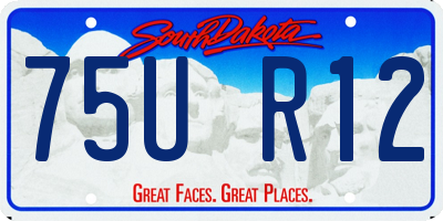 SD license plate 75UR12