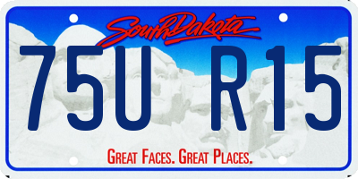 SD license plate 75UR15