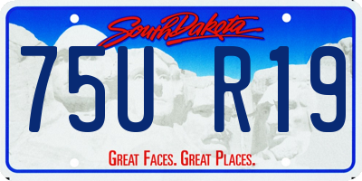 SD license plate 75UR19