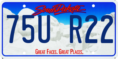 SD license plate 75UR22