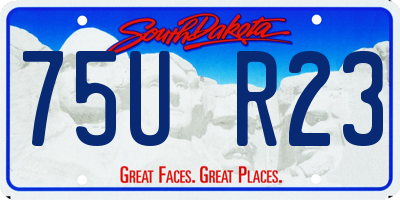 SD license plate 75UR23