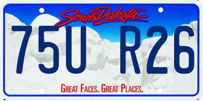 SD license plate 75UR26