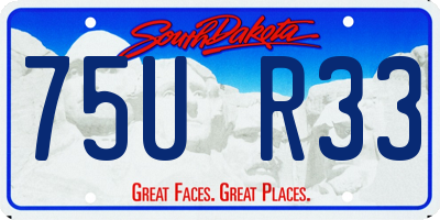 SD license plate 75UR33
